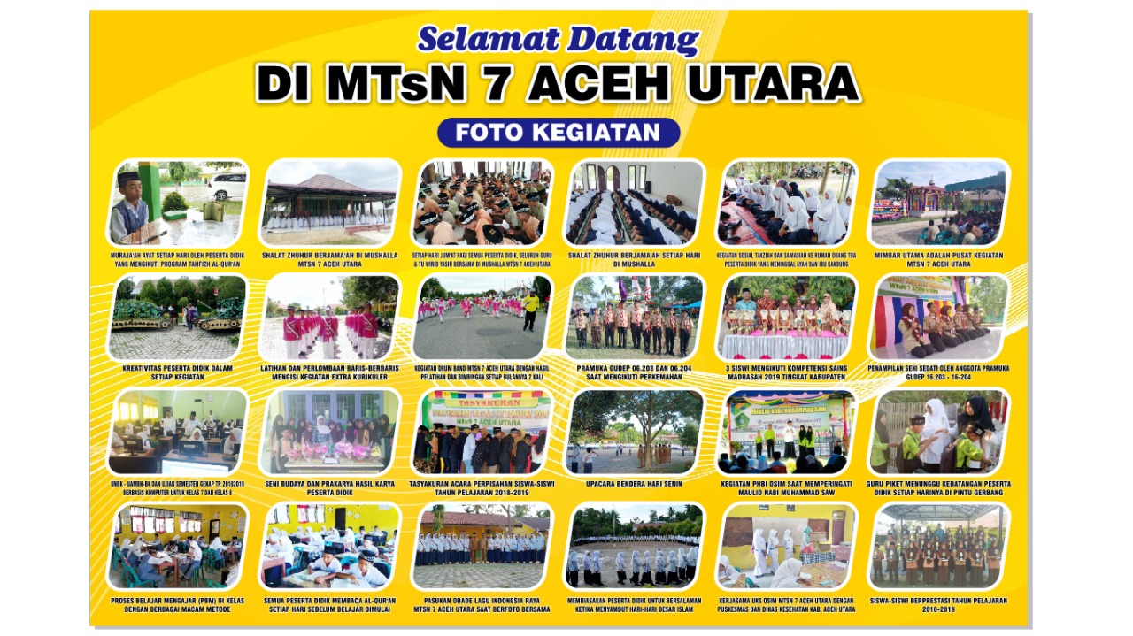 MTsN 7 Aceh Utara Sebuah Madrasah Unggul (Terakreditasi A) yang berlokasi di Kecamatan Nibong Kab. Aceh Utara, kembali menerima Peserta Didik Baru TP. 2022/2023